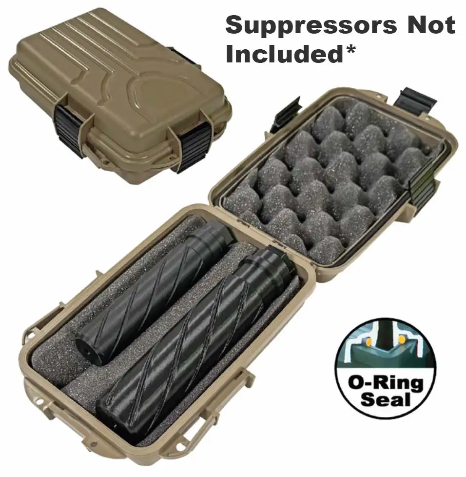 MTM Suppressor Protector 2 case with foam inserts and double-latch closure