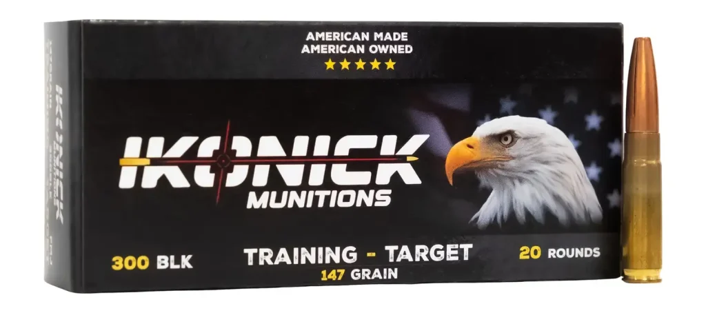 IKONICK USA 300 Blackout 147GR FMJBT 20-round ammunition box