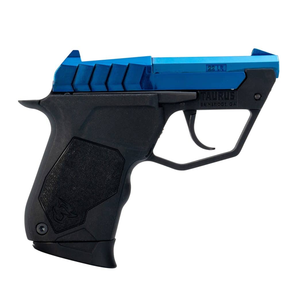 Taurus 22 TUC .22 LR micro-compact pistol with blue PVD finish