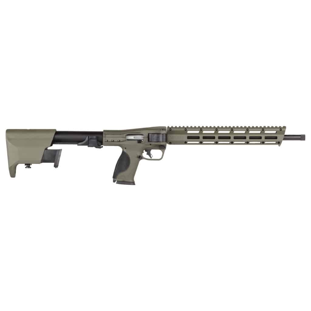 Smith & Wesson M&P FPC 10mm folding carbine with 16.25-inch barrel in olive drab green