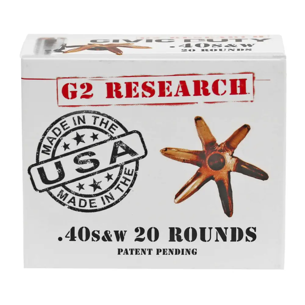 G2 Research Civic Duty .40 S&W 122gr 20-round ammunition box