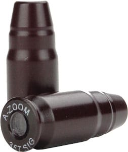 A-Zoom .357 SIG aluminum metal snap caps five-pack