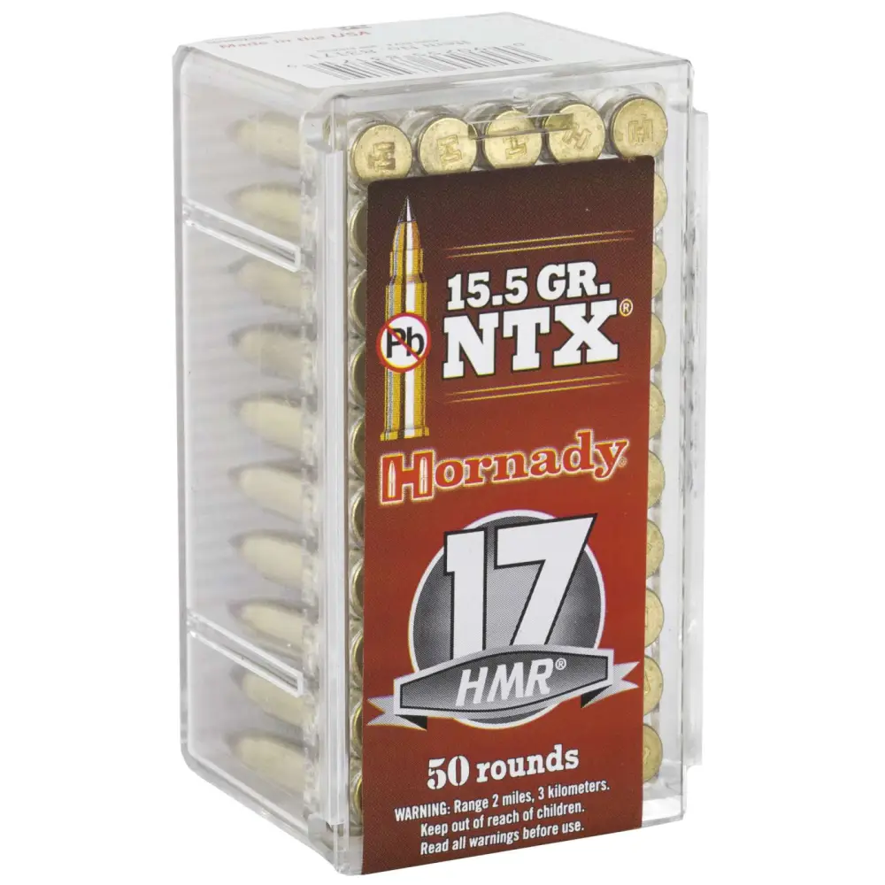 Hornady Varmint Express .17 HMR 15.5 grain NTX 50-round ammunition box