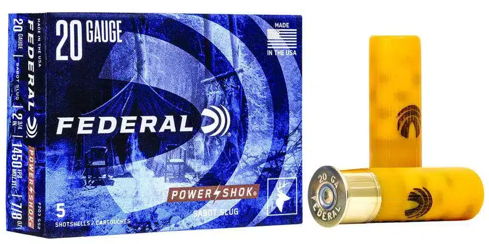Federal Power-Shok 20 gauge 2.75-inch 7/8-ounce sabot slug ammunition