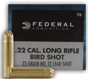 Federal Game-Shok .22 LR 25 grain No. 12 lead shot ammunition
