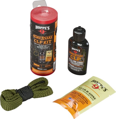 Hoppe's Boresnake CLP 9mm Pistol Cleaning Kit with reusable canister