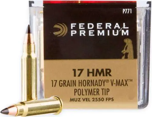 Federal Premium V-Shok V-Max rimfire ammunition, 17 grain, 50 rounds