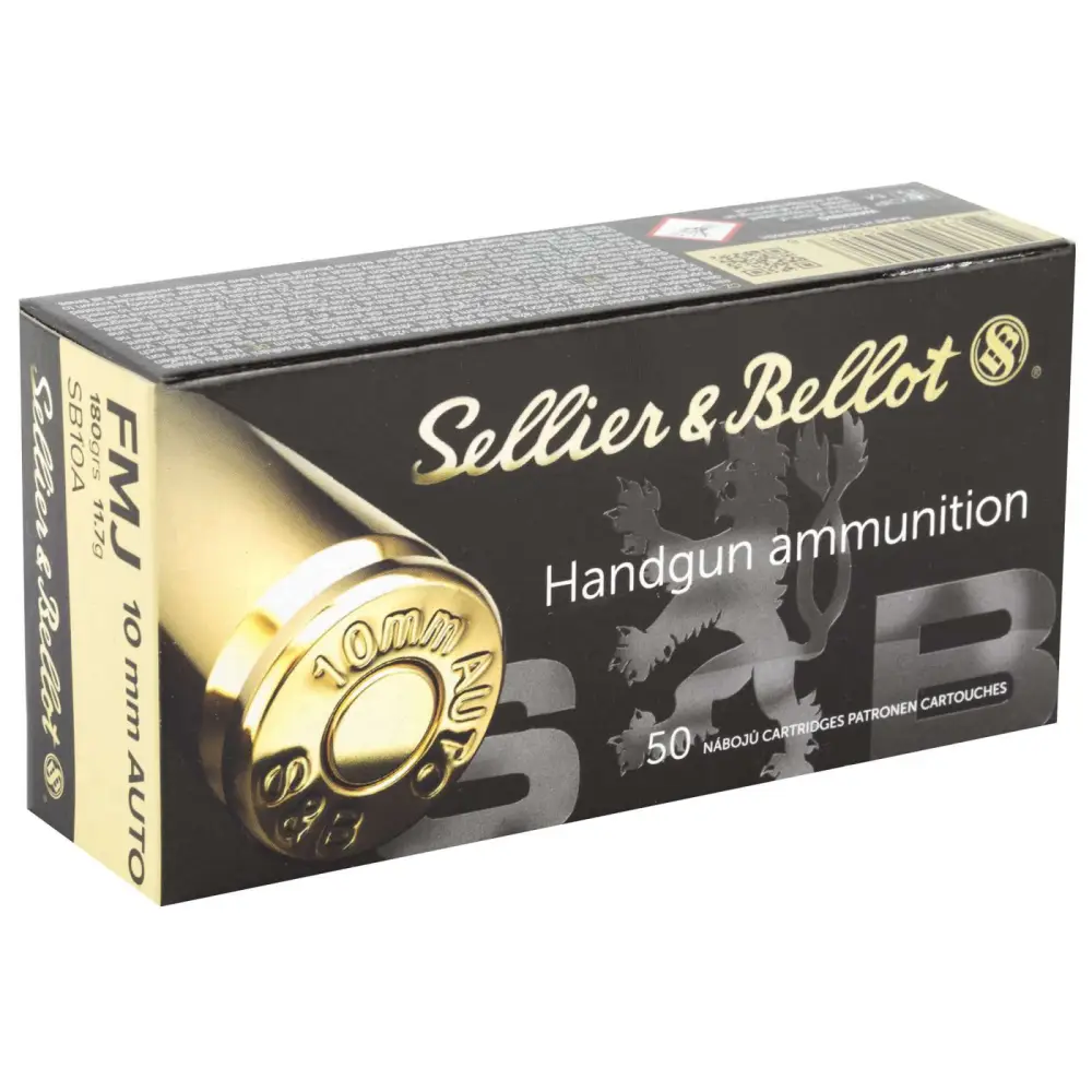 Sellier & Bellot 10mm Auto 180 grain FMJ 50-round ammunition box