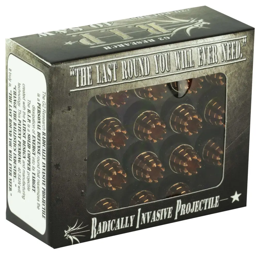 G2 Research RIP .40 S&W 115 grain fracturing hollow point ammunition