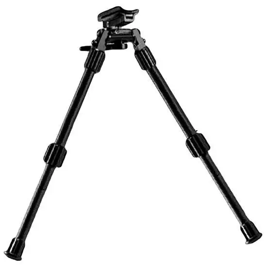 Caldwell Accumax Premium black carbon fiber swivel bipod adjusted from 13 to 30 inches