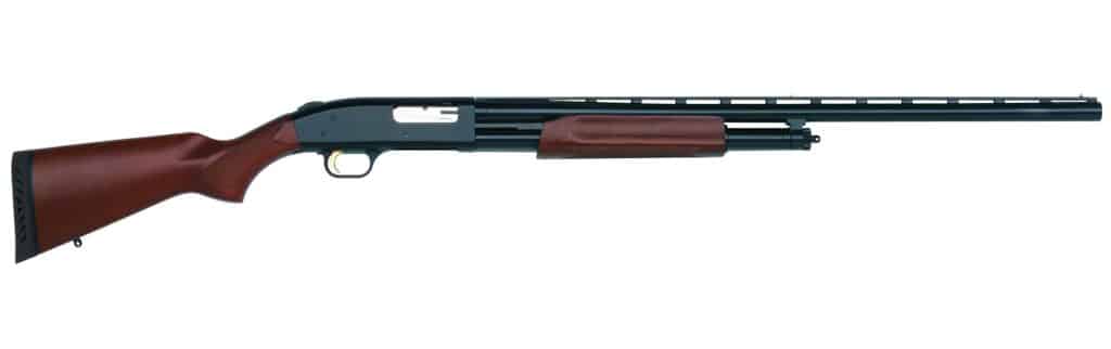 Mossberg 500 20 gauge pump shotgun with 26-inch blued vent-rib barrel and hardwood stock