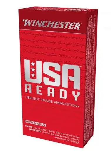 Winchester USA Ready 10mm Auto 180 grain FMJ flat-nose ammunition