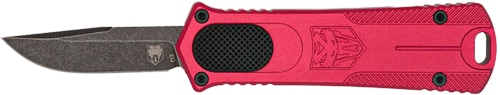 Cobratec California 952 OTF red automatic knife, 1.75-inch D2 DP Gen 2