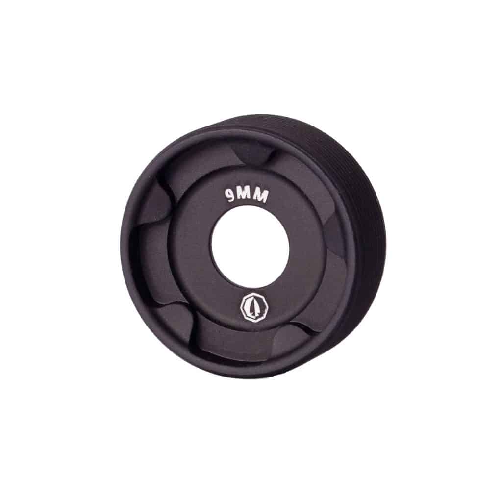 Rugged Suppressors black 9mm front cap for Obsidian9 and Obsidian45