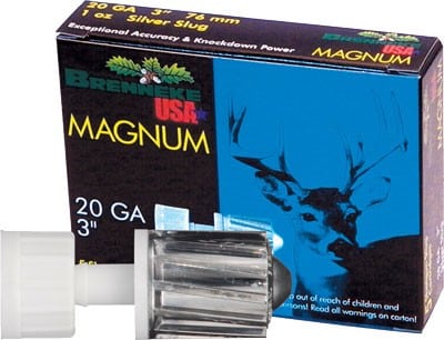 BRENNEKE Magnum 20 gauge 3-inch 1-ounce lead slug shells