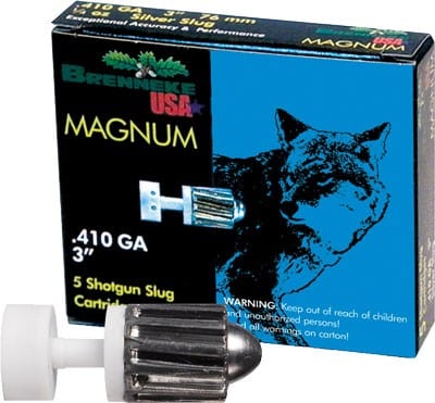 BRENNEKE Magnum .410 Bore 3-inch 1/4-ounce slug shells, 5-round box