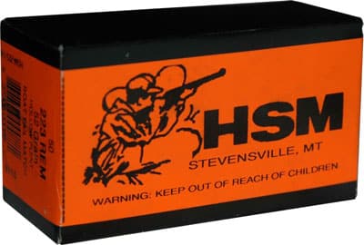 HSM .223 Rem 52 grain match BTHP rifle ammunition, 50 rounds