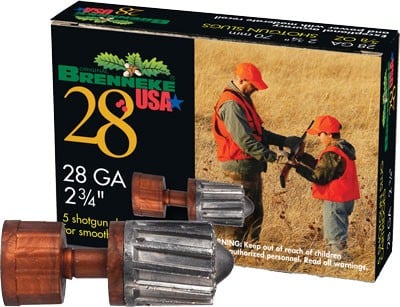 Brenneke SL282BR 28 gauge 2.75 inch 5/8 ounce lead slug shells