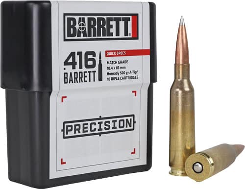 Barrett Firearms .416 Barrett 500-grain A-Tip ammunition, 10-round box