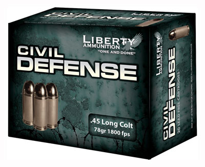 Liberty Civil Defense .45 Colt 78 grain 20-round ammunition box