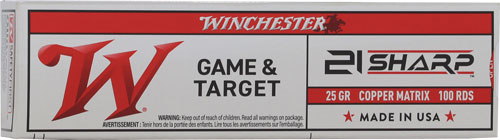 Winchester Game & Target 21 Sharp 25gr lead-free rimfire ammunition, 100 rounds