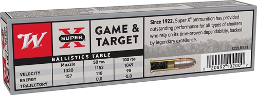 Winchester Super-X Super Speed .22 LR 40-grain 100-round ammunition box