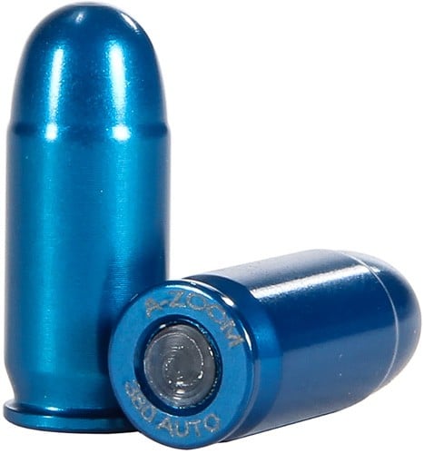A-Zoom blue aluminum .380 AUTO snap caps