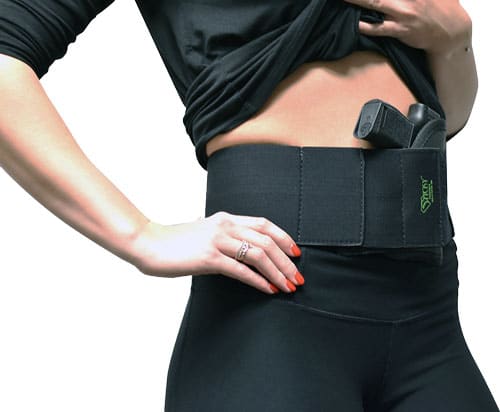 Sticky Holsters Small black belly band with four accessory pockets