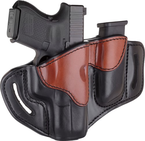 1791 BH2.1 right-hand multi-fit leather OWB holster with magazine pouch