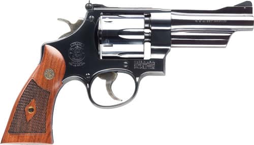 Smith & Wesson Model 27 Classic .357 Magnum revolver with 4-inch blued barrel and wood grips