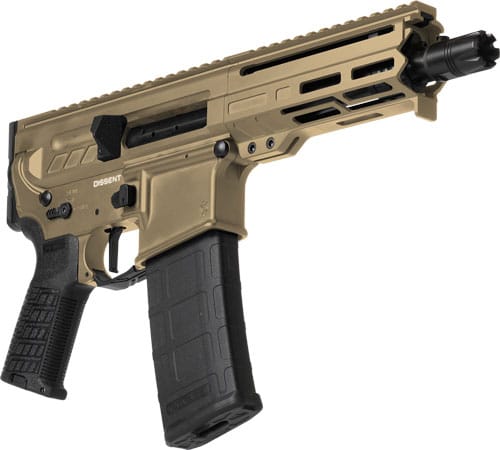 CMMG Dissent Mk4 .300 AAC Blackout AR pistol with 6.5-inch barrel in Coyote Tan