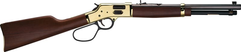 Henry Big Boy Carbine with brass receiver, walnut stock, and 16.5-inch octagon barrel