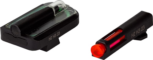 Hi-Viz FastDot H3 red fiber optic front and green tritium rear Glock sight set
