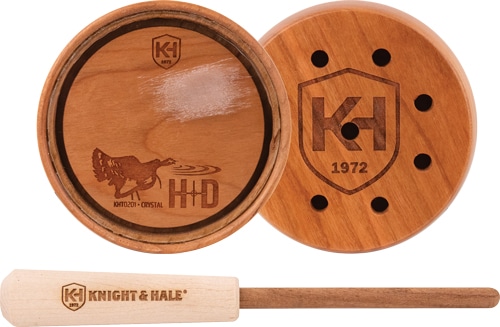 Knight & Hale HD Crystal Surface Turkey Pot Call with cherry pot and striker