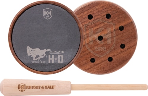 Knight & Hale KHT0202 HD Slate Pot Call with walnut pot and hickory striker