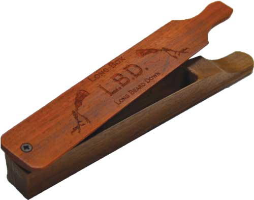Pittman Game Calls LBD padauk and walnut long box call