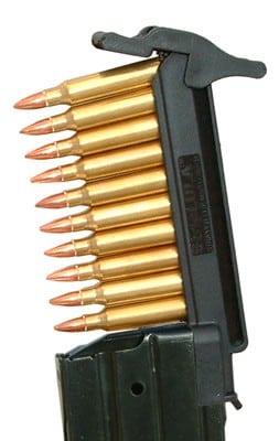 Black Maglula StripLULA loader for Ruger Mini-14 .223 and 5.56 magazines