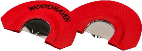Woodhaven Bladed V-Mouth Call three-reed game call in red and black