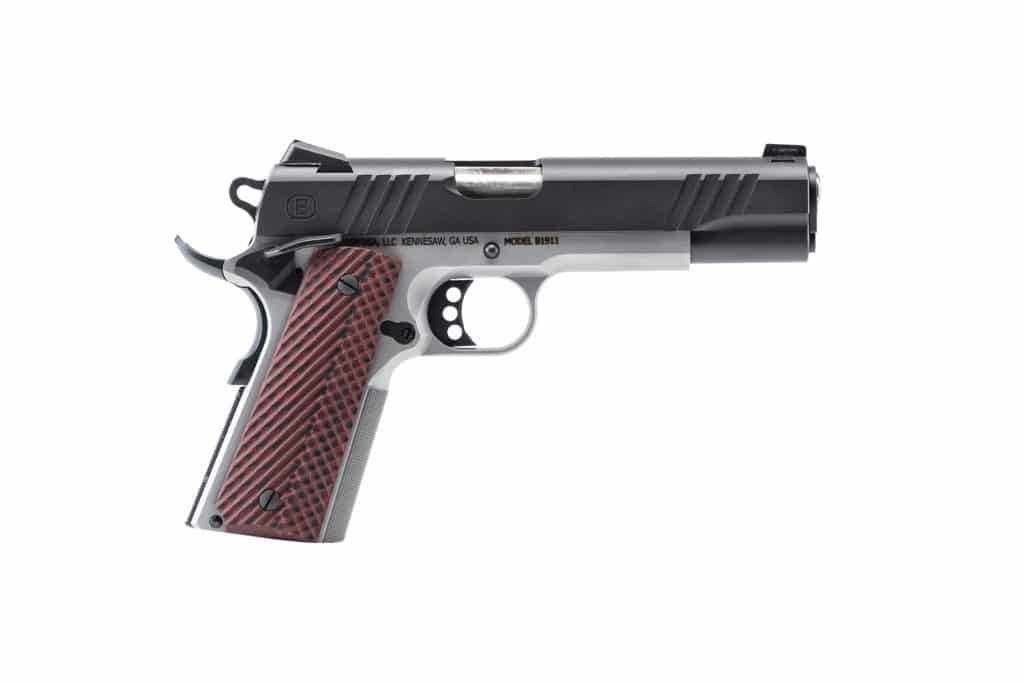 Bersa B1911 full-size .45 ACP pistol with 5-inch barrel and night sights