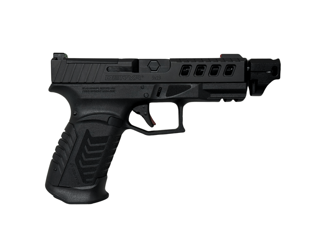 Derya DY9 COMP 9mm pistol with 4.64-inch compensated barrel and optic-ready slide