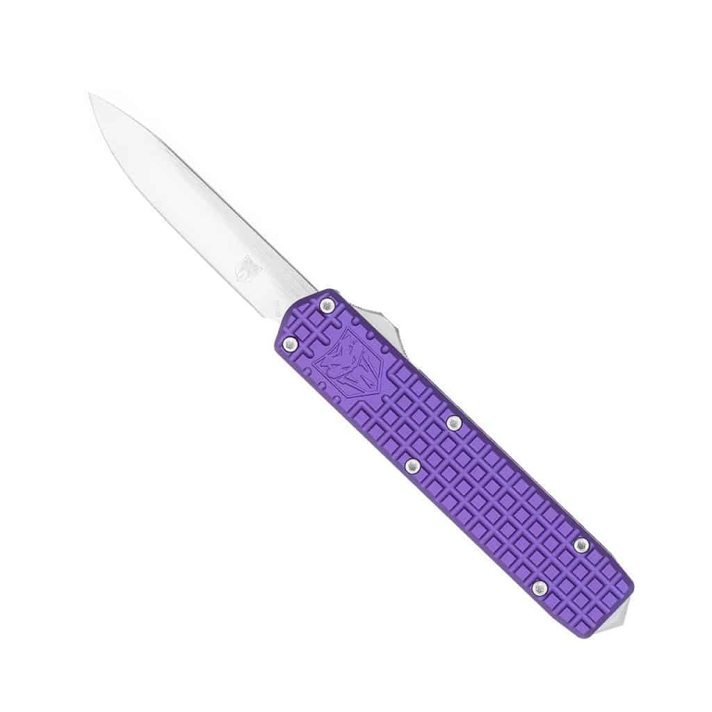 Cobratec Small Warrior purple M390 drop non-serrated hunting knife