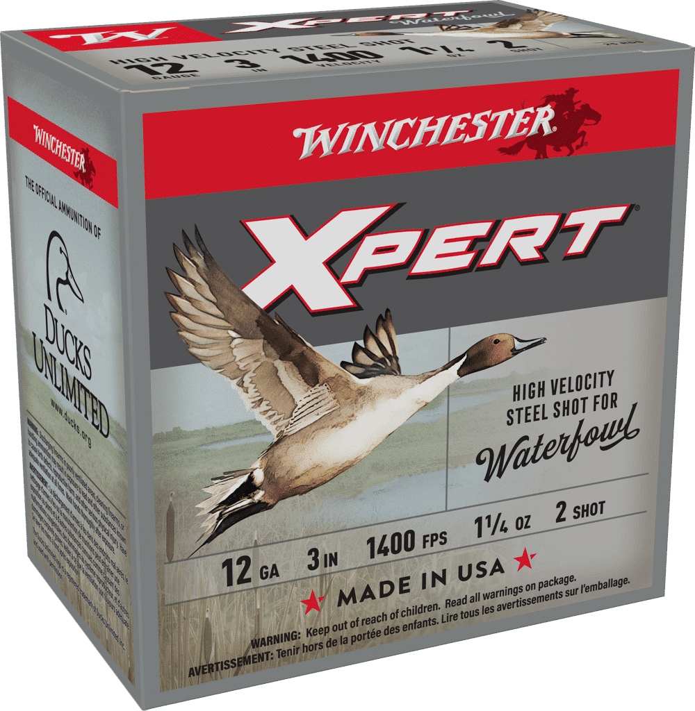 Winchester Xpert 12 gauge 3-inch #2 steel shotshells, 25-round box