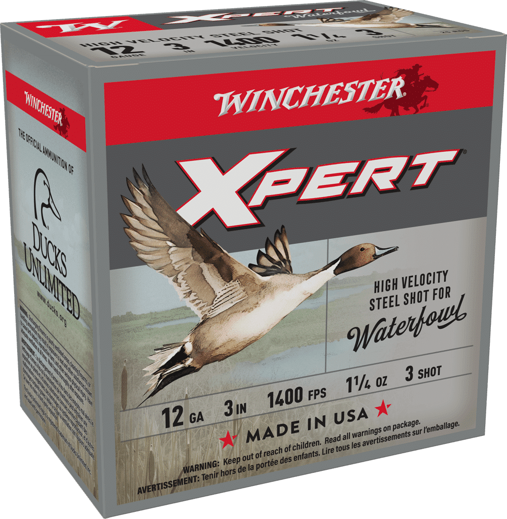 Winchester Xpert HV 12 gauge 3 inch #3 steel shotshells box