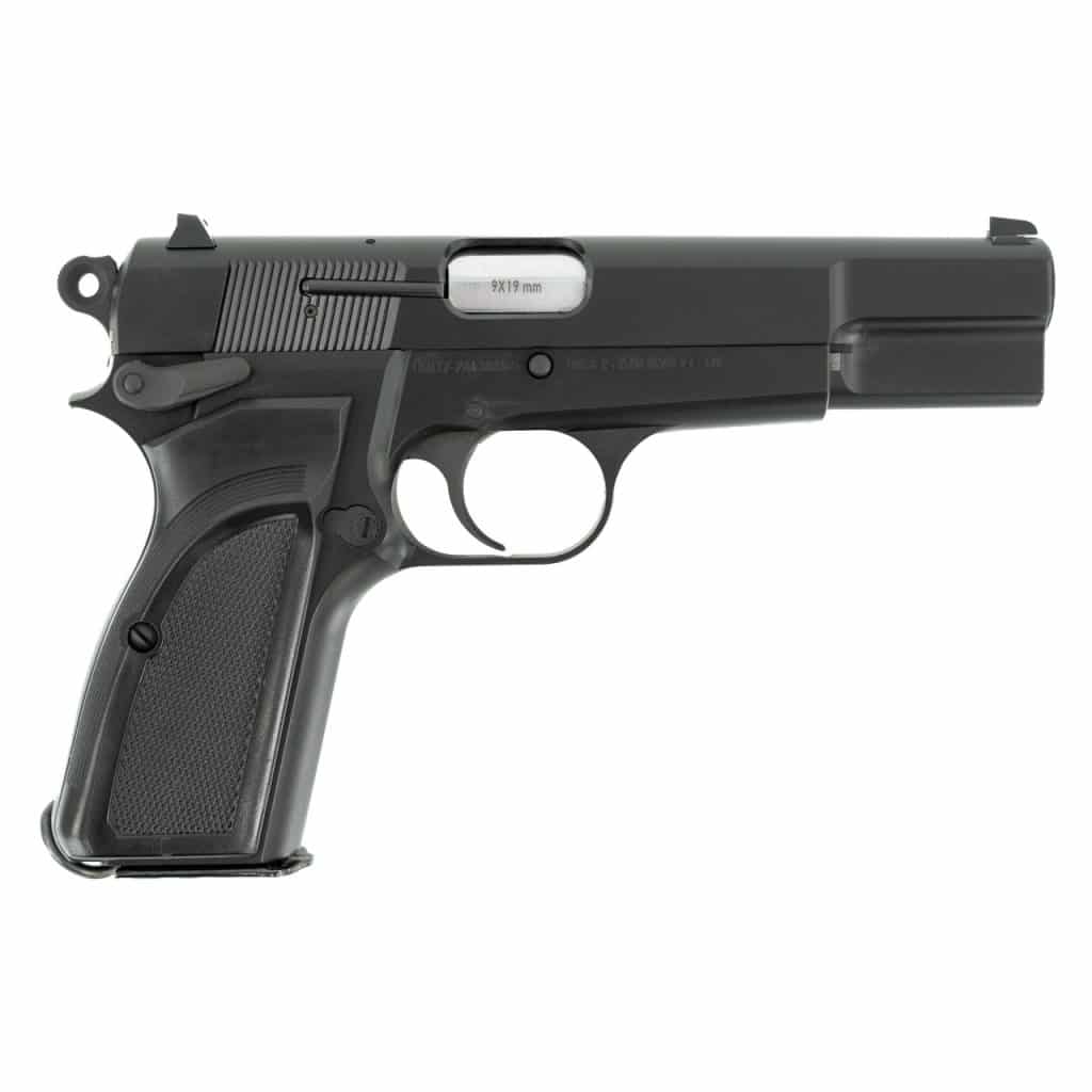 Inglis L9A1 9mm semi-auto pistol with 4.7-inch barrel and black finish