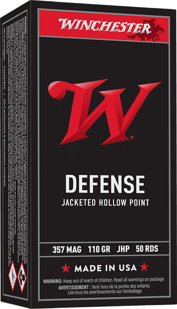 Winchester USA .357 Magnum 110 grain JHP ammunition, 50-round box