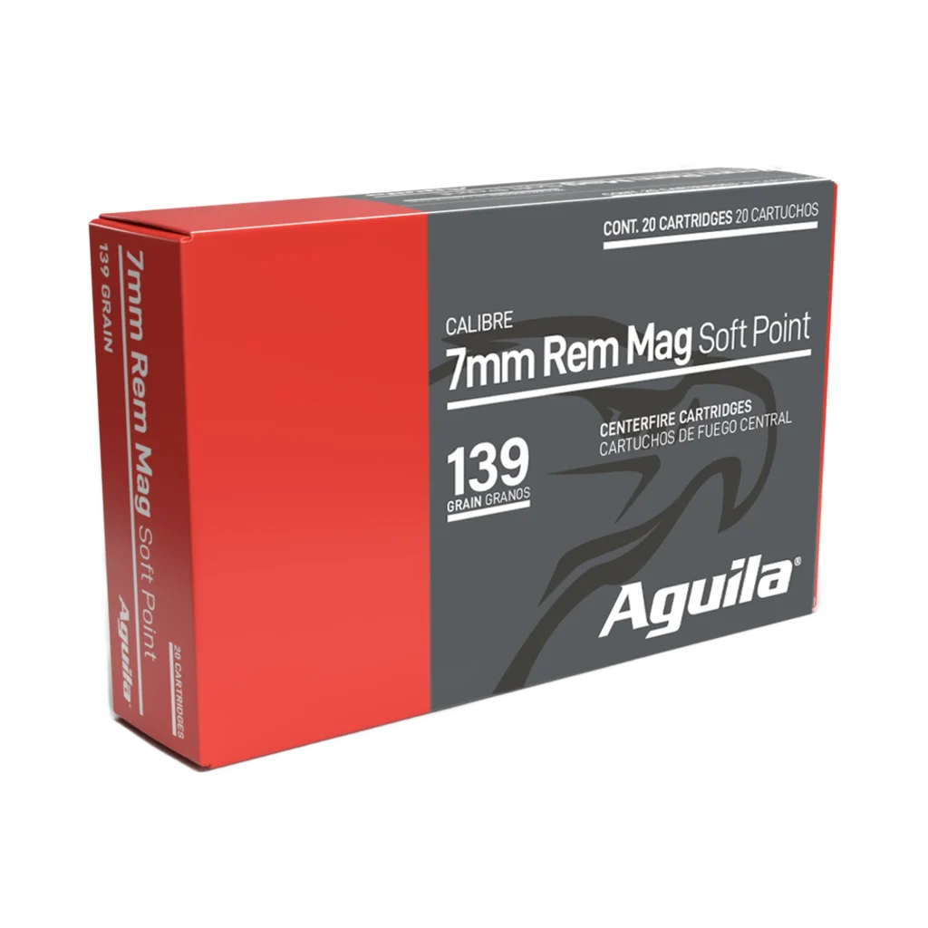 Aguila 7mm Remington Magnum 139 grain InterLock soft point ammunition box