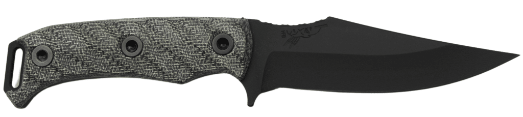 Half Face Blades Tosahwi hunting knife with 4-inch CPM S45VN blade and gray Micarta grip