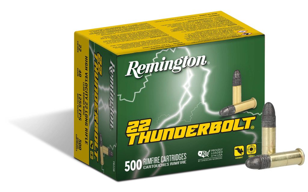 Remington Thunderbolt .22 LR 40 grain round nose 500-round ammunition box