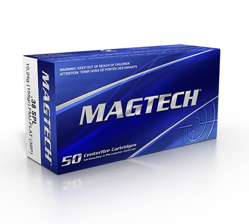 Magtech .38 Special 158 grain FMJ flat-point ammunition 50-round box