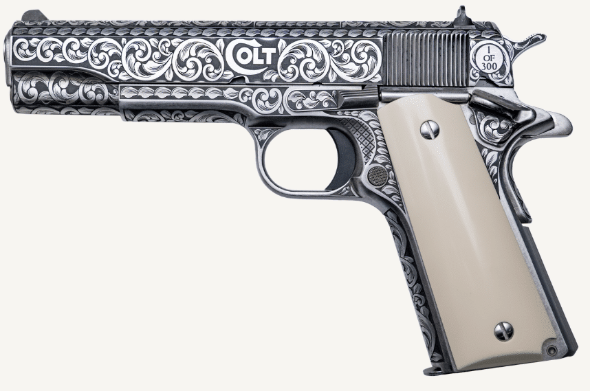 CNC FIREARMS Colt Government 1911 Silverado .45 ACP pistol with ivory grip